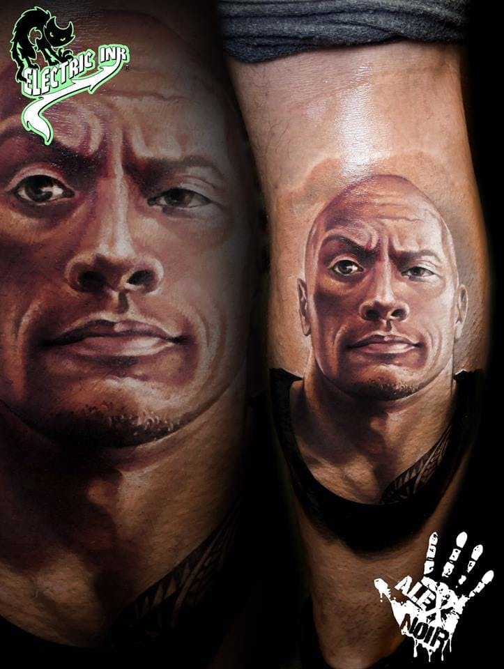 Brilliant The Rock Tattoo por Aleksandr Noir #TheRock #DwayneJohnson # wrestler #celebrity #AleksandrNoir