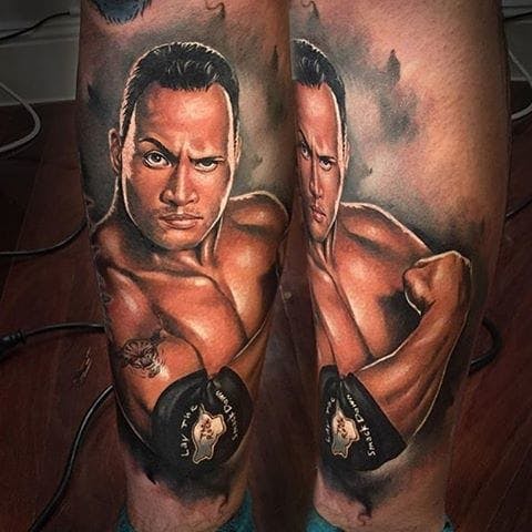 The Rock Tattoo de Benjamin Laukis #TheRock #DwayneJohnson # wrestler # celebrity #benjaminlaukis