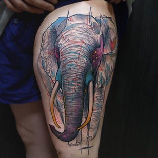 Elephant Graphic Tattoo por Tobias Burchert #Graphic Tattoos #Graphic #AbstractTattoo #Abstract #Schwein #Elschwino #TobiasBurchert