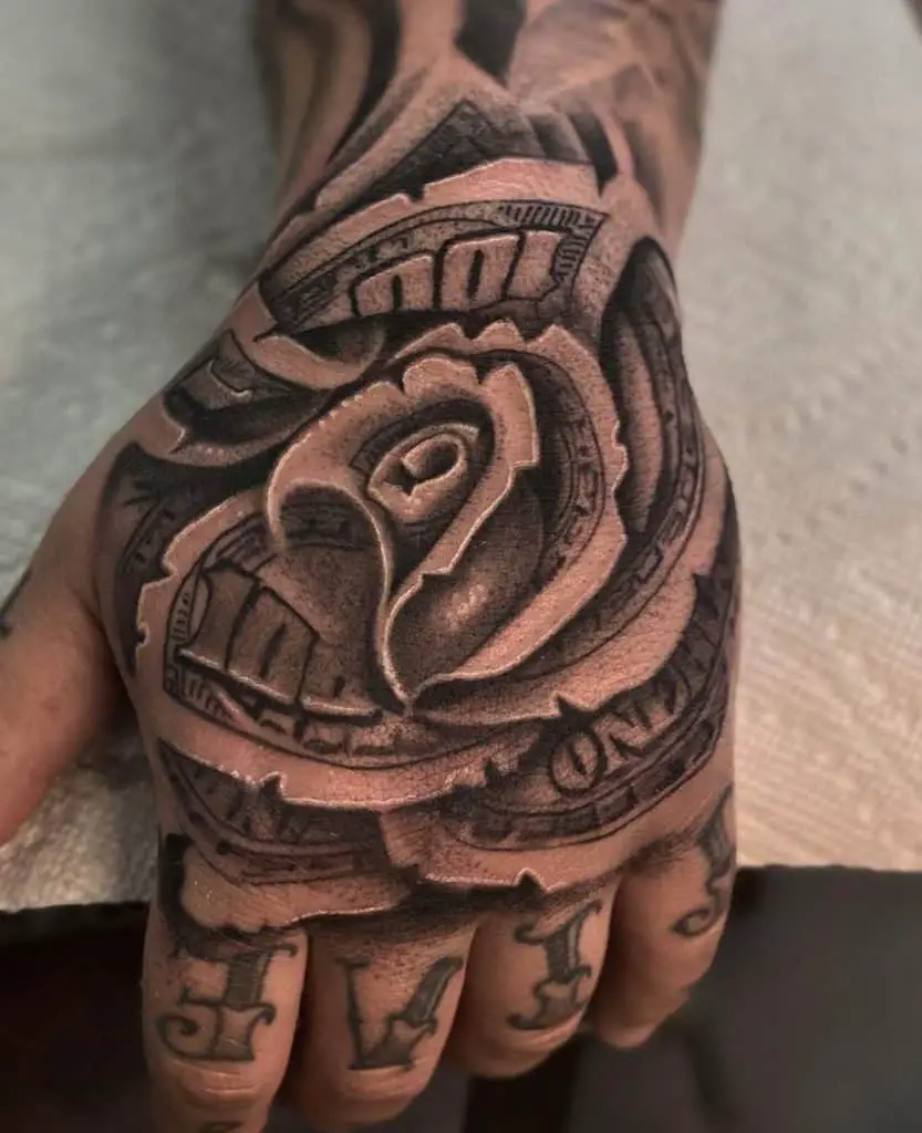 Tatuaje De Rosa De Dinero