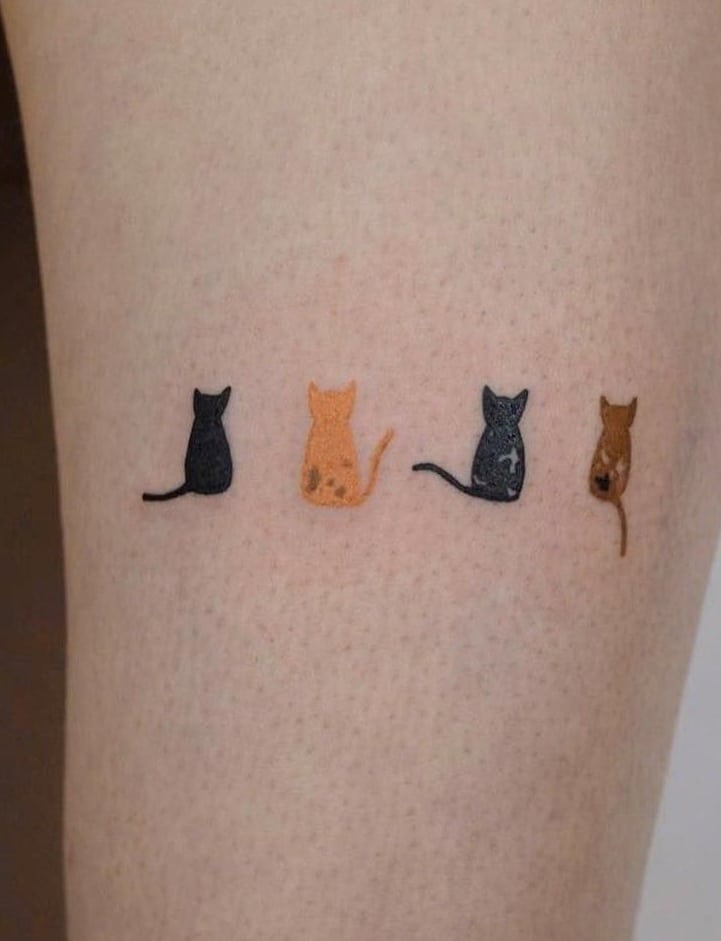 Tatuaje de gato minimalista