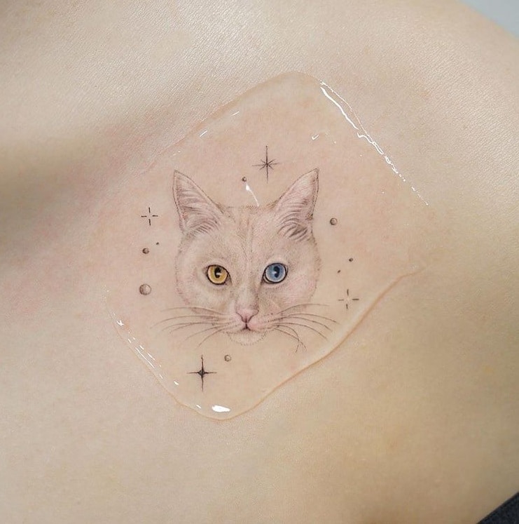 Pequeño gato tatuaje