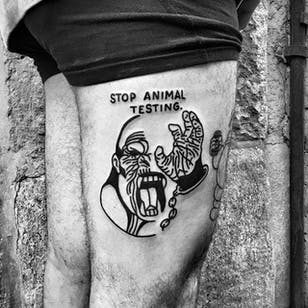 Stop Animal Testing tattoo por Eterno8 @ Eterno8 # Eterno8 # negro # tradicional # trabajo negro # negrita # declaración # trabajo negro Tatuaje # prueba stopanimal