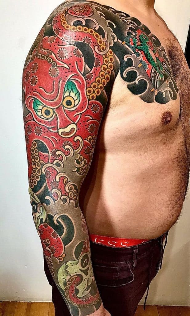 Tatuaje de calamar japonés