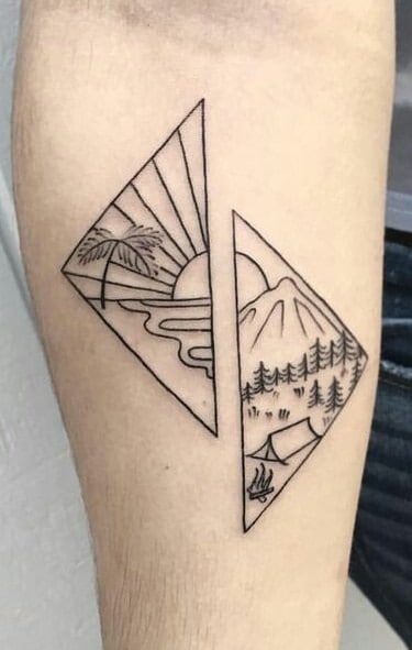Tatuaje de naturaleza geométrica