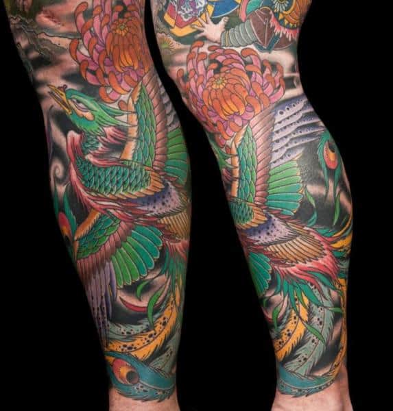 Tatuaje de fénix japonés