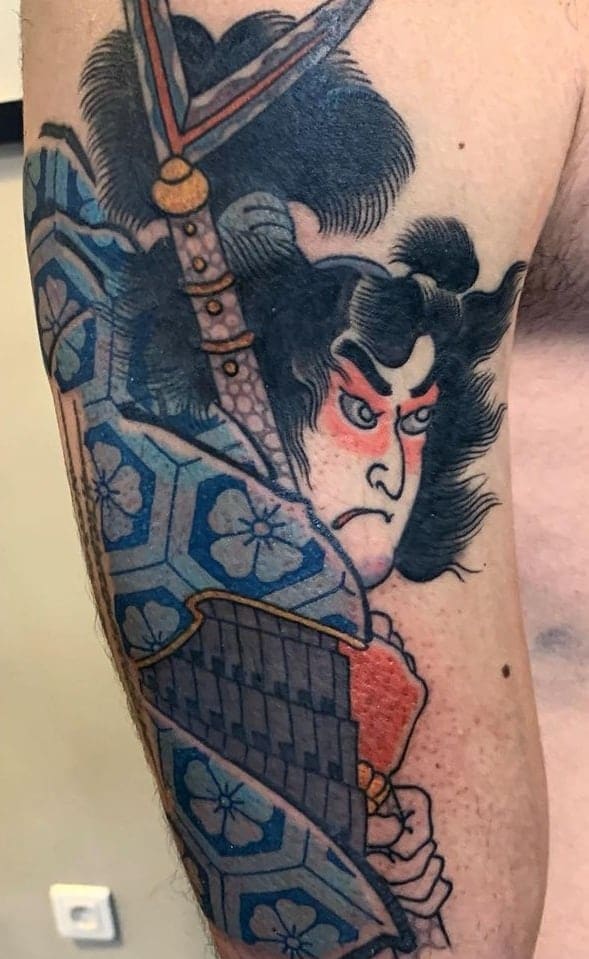 Tatuaje Samurai Tebori