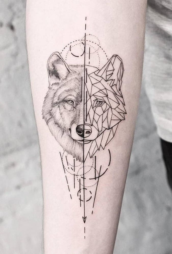 Tatuajes de lobos geométricos: significados, diseños de tatuajes y más -  Tatuajes 360