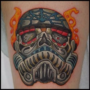 Sugar Skull Stormtrooper Tattoo por John Thrasher Thiel