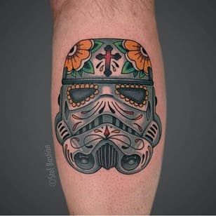 Sugar Skull Stormtrooper Tattoo por Stef Bastiàn