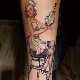 #pinup #panela #cozinheira #JuniorInked #realismo #ElectricInk #brasil #portues