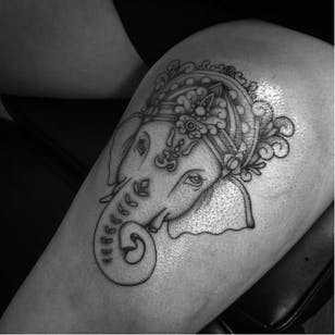 Elefante ornamental dotwork tattoo #BodilSchilperoord #dotwork #elephant #ornamental #ornaments #detail #animal #linework