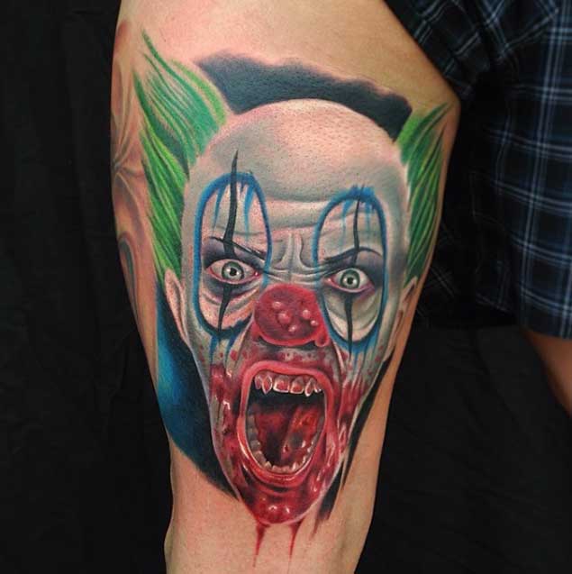 Tatuaje de payaso aterrador