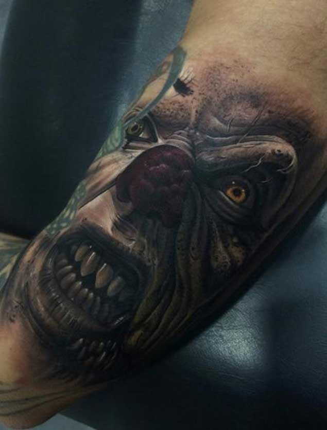 Tatuaje de payaso aterrador