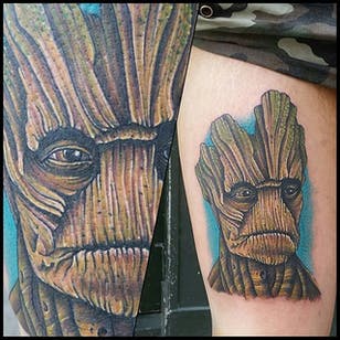 Big Tattoo by Brad Nicholson #groot #groottattoo #groottattoos #guardiansofthegalaxy #guardiansofthegalaxytattoo #disney #marvel #marveltattoo #movietattoo #movietattoos #filmtattoo #BradNicholson