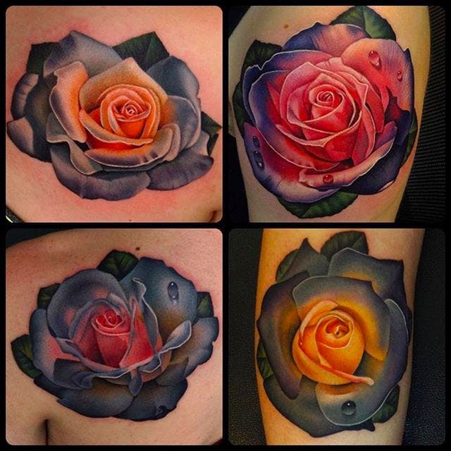 Varios tatuajes de rosas por Andrés Acosta @Acostattoo # AndrésAcosta #Acostattoo #Rose #Rosetattoo #Rosetattoos #Austin