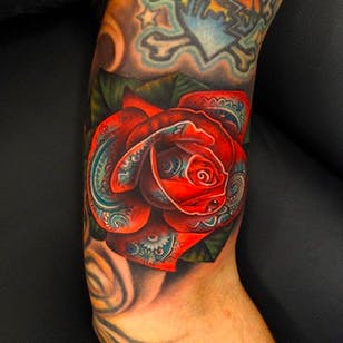 Tattooed Rose Tattoo by Andrés Acosta @Acostattoo # AndrésAcosta #Acostattoo #Rose #Rosetattoo #Rosetattoos #Austin