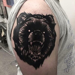 Wild Bear Sketch Style Tattoo por Rud De Luca @ RudDeLuca # RudDeLuca # RudDeLuca Tattoos # Sketch # Style # Animals # Bear # Italy