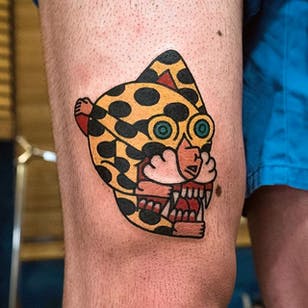 Tatuaje de ilusión de doble imagen de guepardo de Woohyun Heo.  #doble imagen #doble superficie #doble #woo #wootattooer #woohyunheo #surkorea #southkorean #cheetah