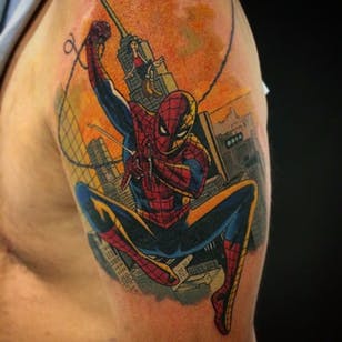 Tatuaje de superhéroe de Boris.  #Spiderman #marvel #comic #superhero #movie #film