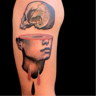 Tatuaje de calavera de Loreprod #Loreprod #surrealistic #graphic #shell