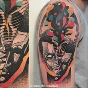 Arty tattoo de Tin Machado #TinMachado #graphic #shell #sketchstyle