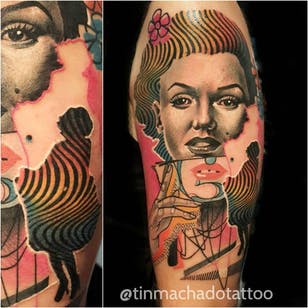 Tatuaje de Marilyn Monroe de Tin Machado #TinMachado #graphic #marilynmonroe #collage