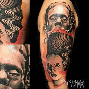 Tatuaje de Frankeinstein de Tin Machado #TinMachado #graphic #frankeinstein