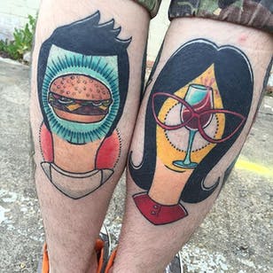 Tatuaje Bobs Burgers por Jay Joree #BobsBurgers #faceless #neotraditional #JayJoree