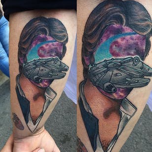 Han Solo Tattoo por Jay Joree #HanSolo #faceless #neotraditional #JayJoree