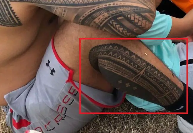 Jey Uso-Tribal Art-Leg-Tattoo