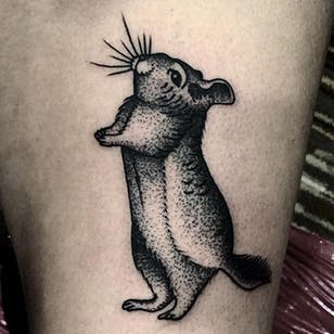 Tatuaje Chinchilla por Mike Adams #chinchilla #animal #cutetattoos #MikeAdams