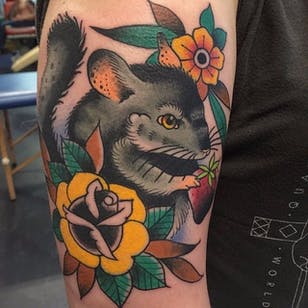 Tatuaje Chinchilla por Vincent Penning #chinchilla #animals #cutetattoos #VincentPenning
