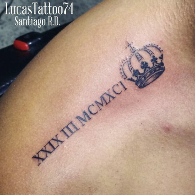 Tatuaje Número Romano por Lucas Rosario