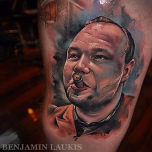 Tatuaje de Al Capone por Benjamin Laukis #BoardwalkEmpire #AlCapone #gangster #gangsters #portrait #BenjaminLaukis