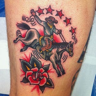 Tatuaje de Rickard Persson #rodeo #cowboy #horse #traditional #RickardPersson