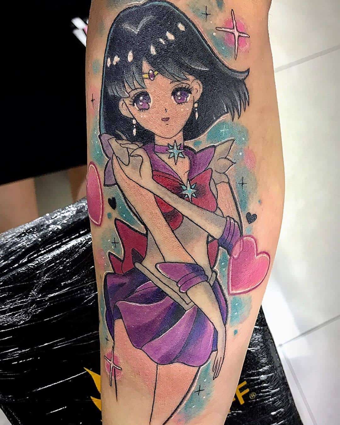 Tatuaje De Sailor Saturno En La Manga