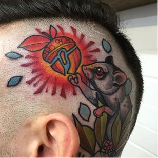 Tatuaje de ratón por Mitchell Allenden #MitchellAllenden #Leeds #muse #neotraditional