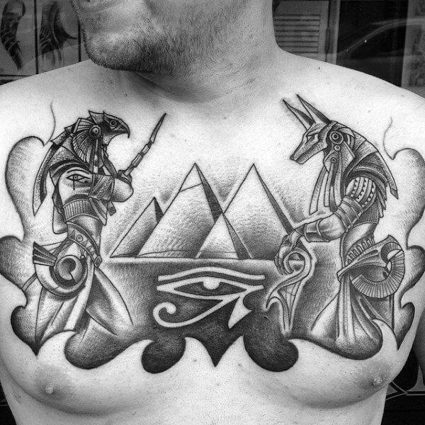 tatuaje de pecho de Anubis