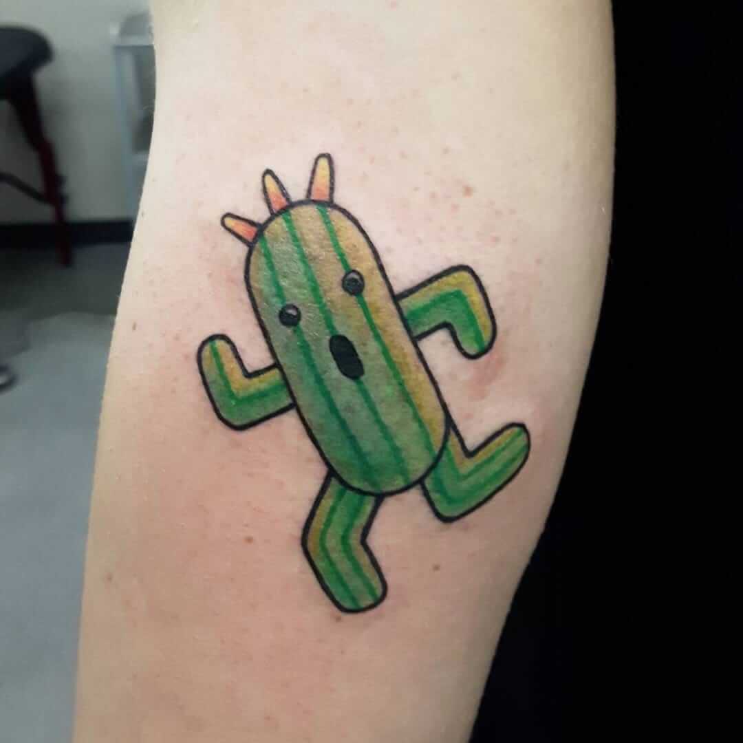 tatuaje de cactus en el brazo