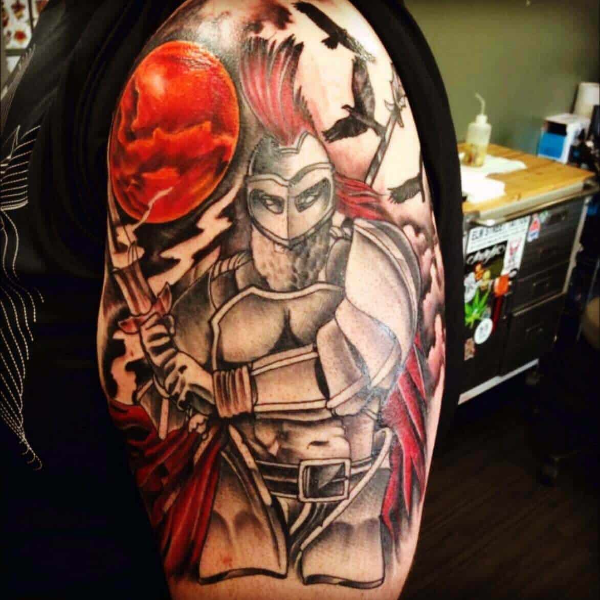 tatuaje de manga de dios de la guerra