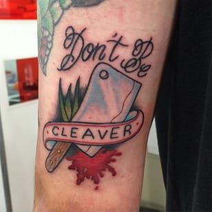 Cleaver Tattoo, el artista no sabe #cleaver #knife #knifetattoos #butcher