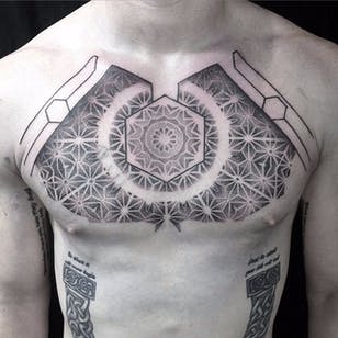 Dotwork Tattoo por Jason Corbett #dotwork #blackwork #geometric #contemporary #JasonCorbett