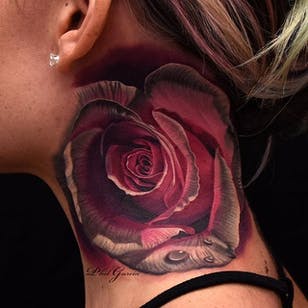 Rose Tattoo by Phil Garcia #rose #realistic #rosetattoos #realism #hyperealism #PhilGarcia