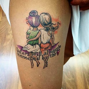 Lindo tatuaje de hermana y cita, Foto de Pinterest #sister #family #besteven #matchingtattoos #siblingtattoo #cute #quote