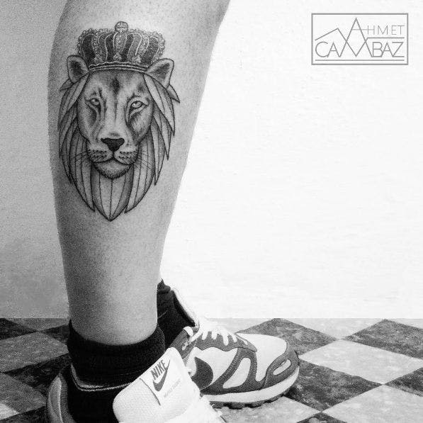 Blackwork king lion tattoo #AhmetCambaz #blackwork #lion #king #wildlife #animal
