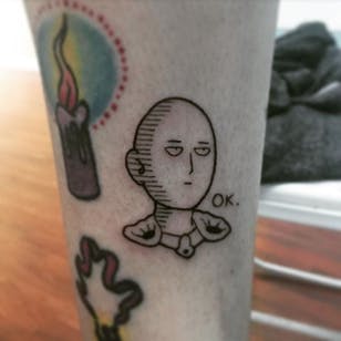 One Punch Man tatuaje de veggiesaurus en Instagram.  #onepunchman #opm #saitama #anime #divertido #linework