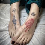 tatuaje de serpiente en el pie