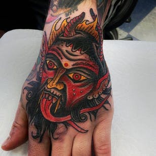 Tatuaje del diablo por Herb Auerbach #traditional #colortraditional #HerbAuerbach