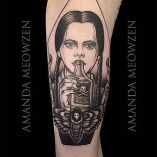 Wednesday Addams Tattoo por Amanda Meowzen #AmandaMeowzen #Wed Wednesday #Addams #AddamsFamily